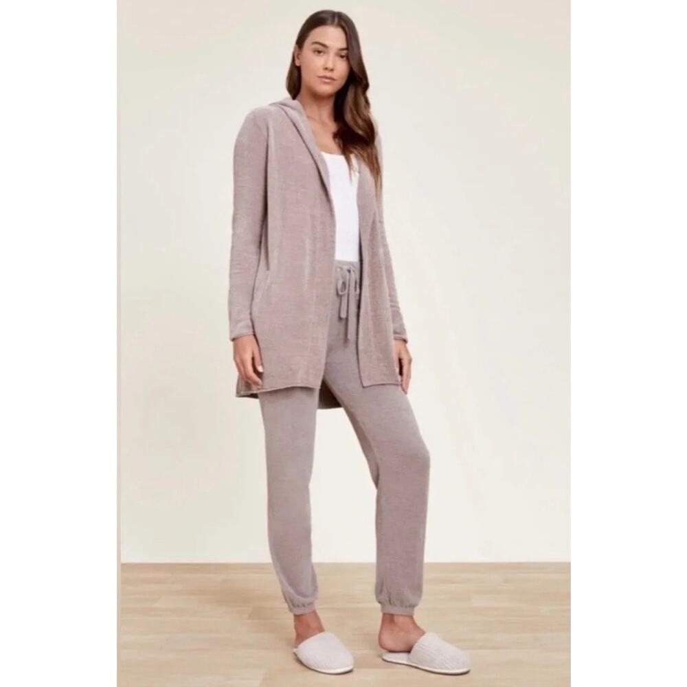 Barefoot Dreams CozyChic Ultra Lite Hooded Cardigan - Beach Rock - Size Medium